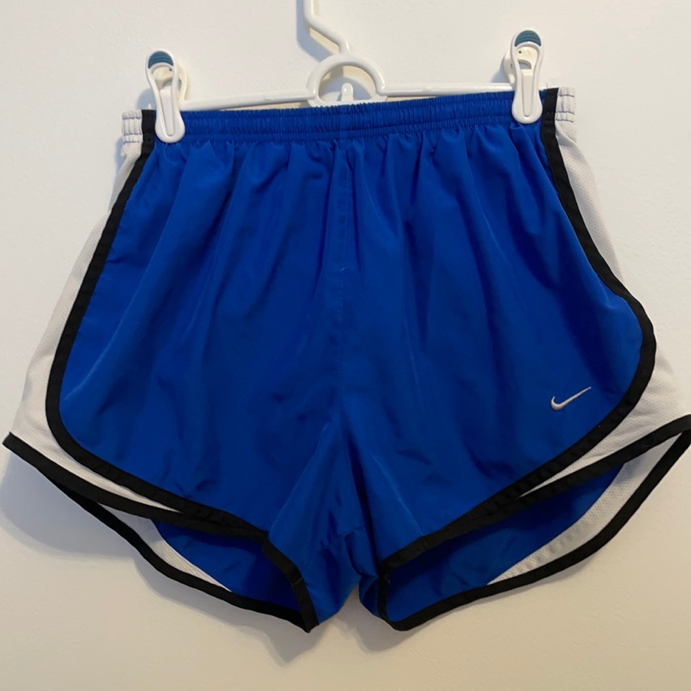 Blue white and black Nike dri-fit tempo shorts
